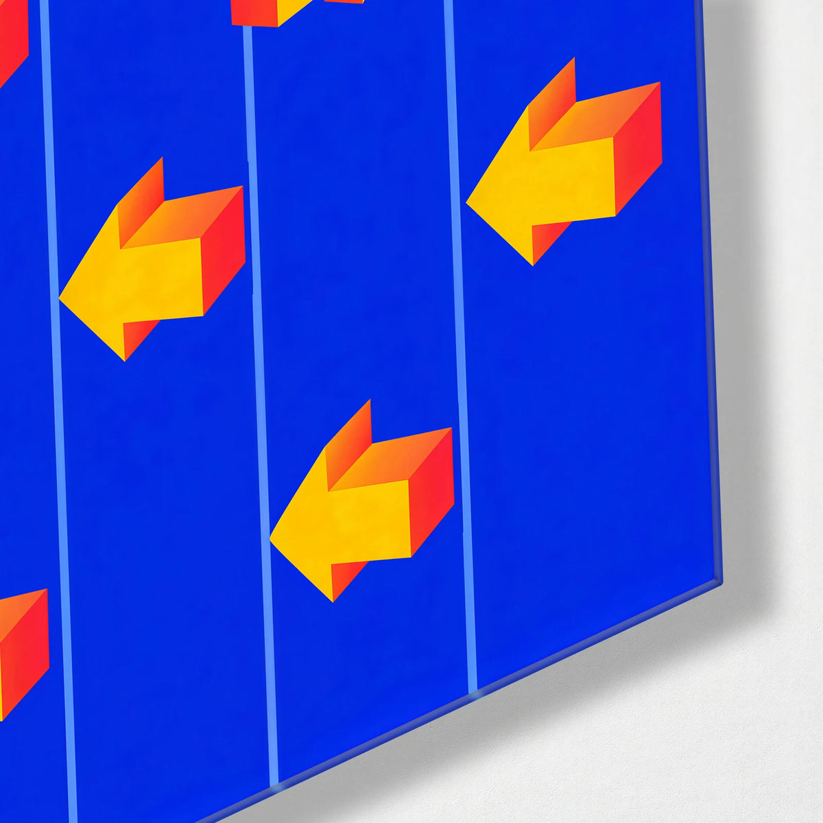A Different Direction — corner detail of glass wall art