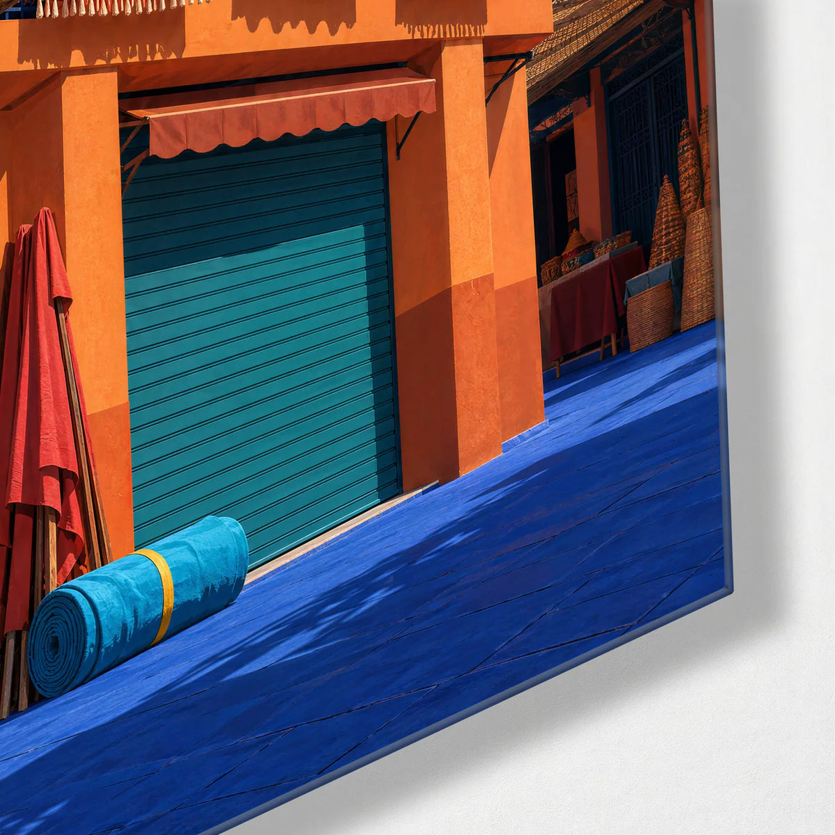 Banners in the Sun — corner detail of glass wall art