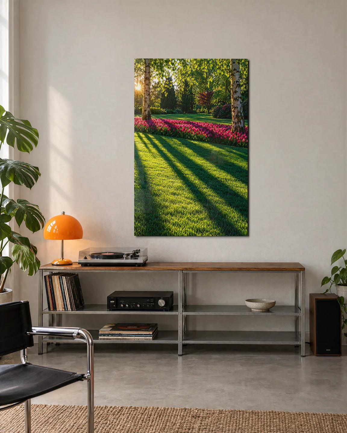 Long Shadows in the Garden — shown in a living space