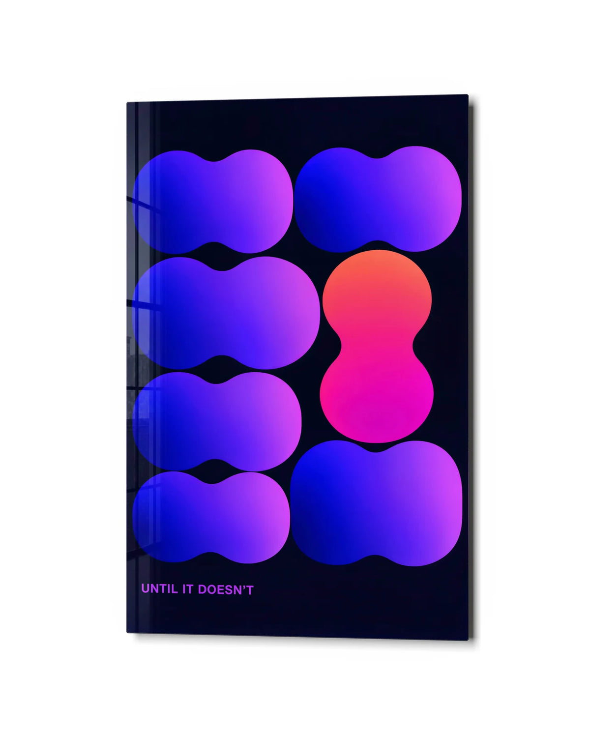 Until It Doesn't — studio view of glass wall art