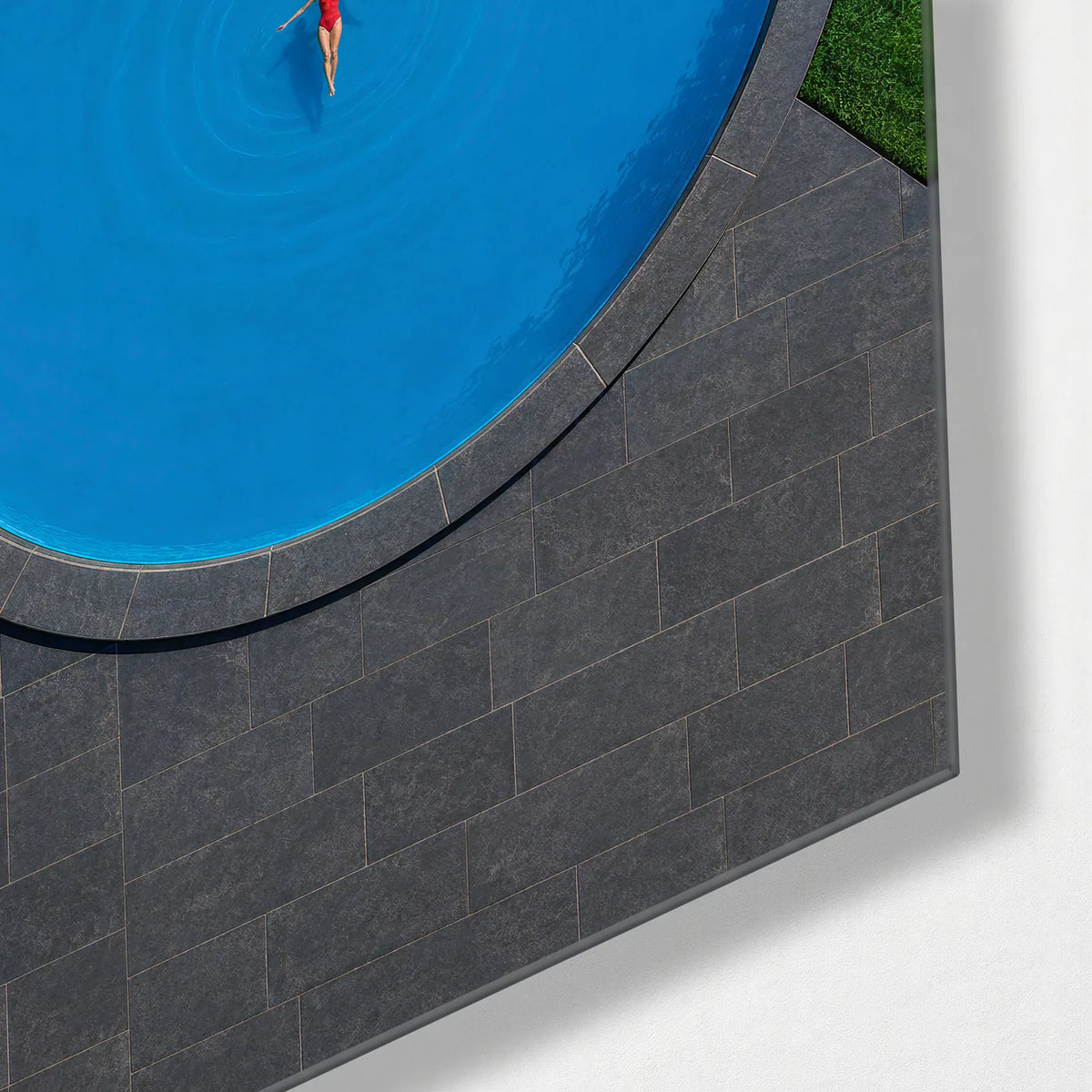 A Circle to Float In — corner detail of glass wall art