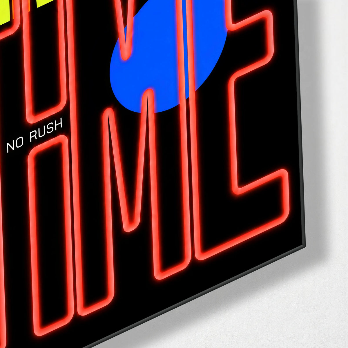 Take Your Time — corner detail of glass wall art
