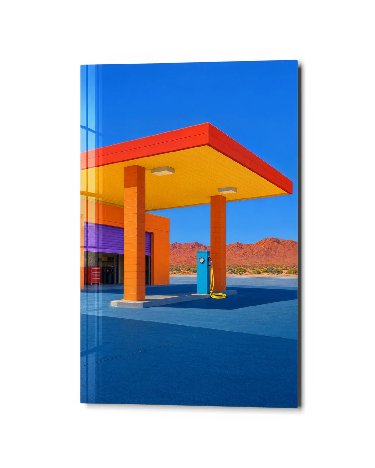 The Colour Stop — studio view of glass wall art