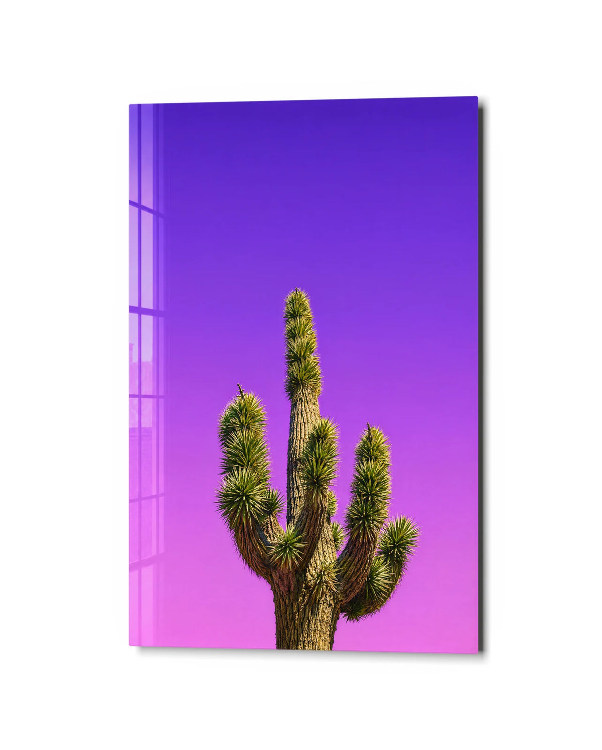 Desert Upwards — studio view of glass wall art