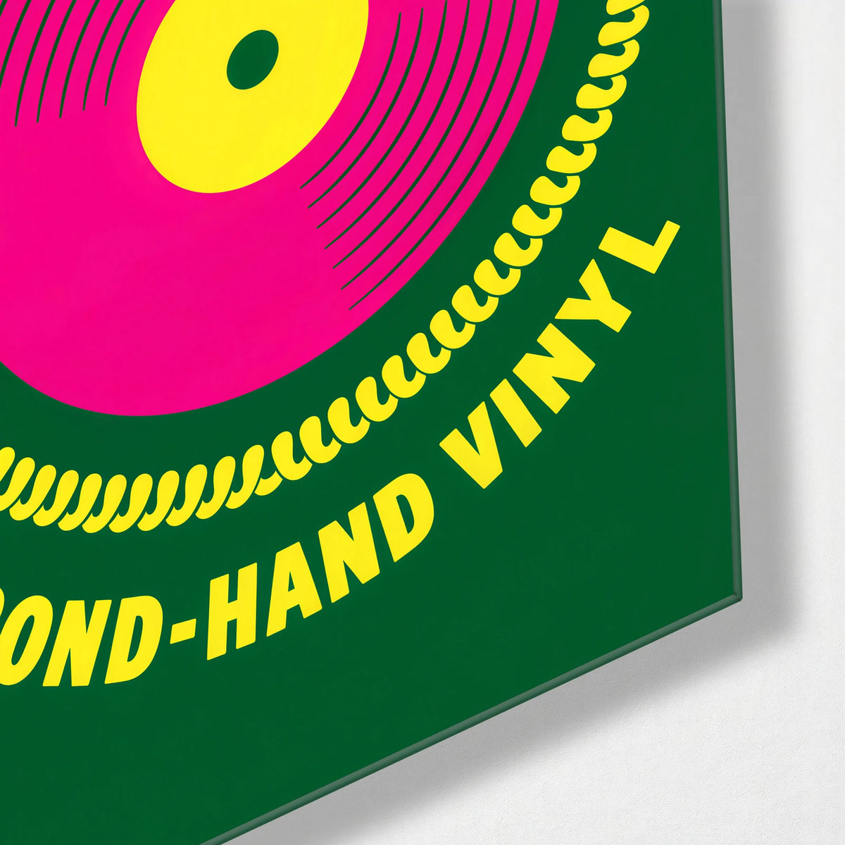 Orbit Records — corner detail of glass wall art