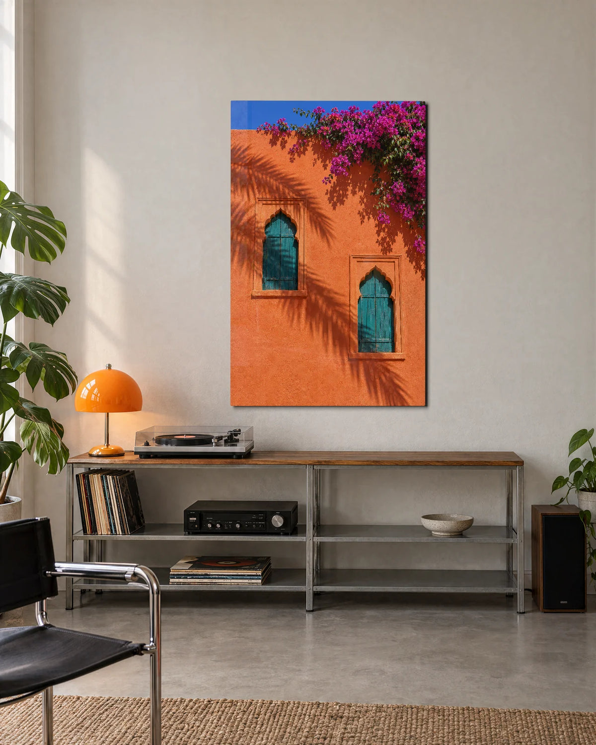 Windows and Palm Shadows — shown in a living space