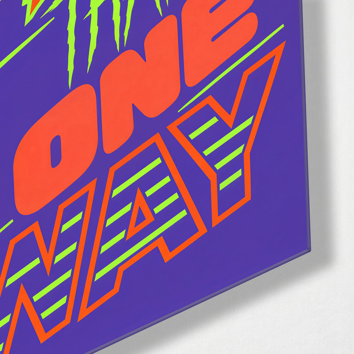 More Than One Way — corner detail of glass wall art