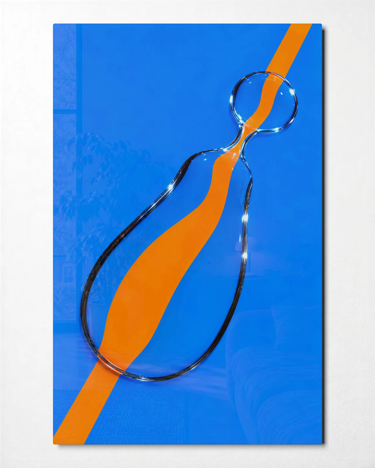 Colour through Clear — front view of glass wall art