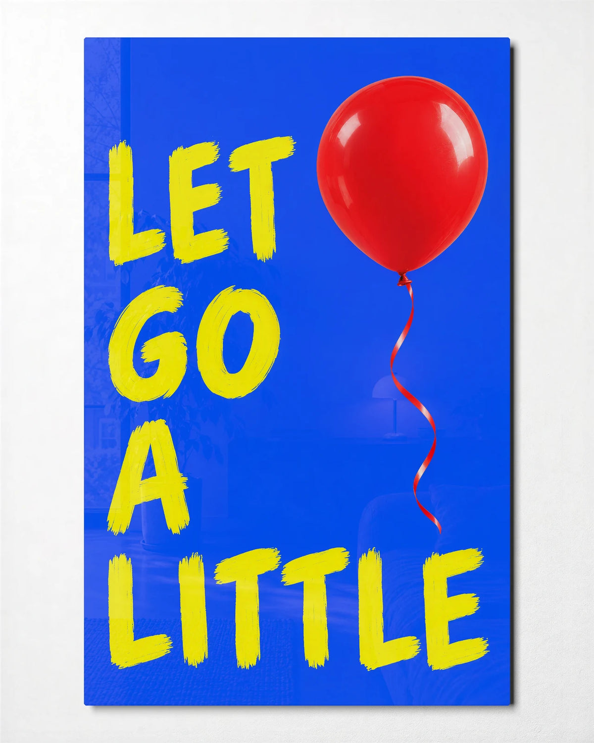 Let Go a Little — front view of glass wall art