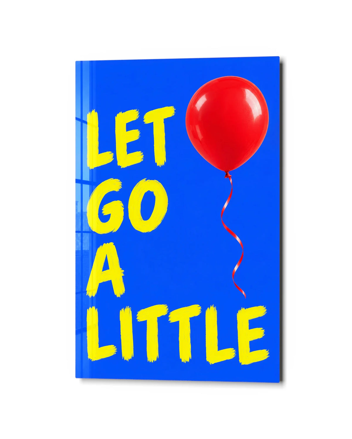 Let Go a Little — studio view of glass wall art