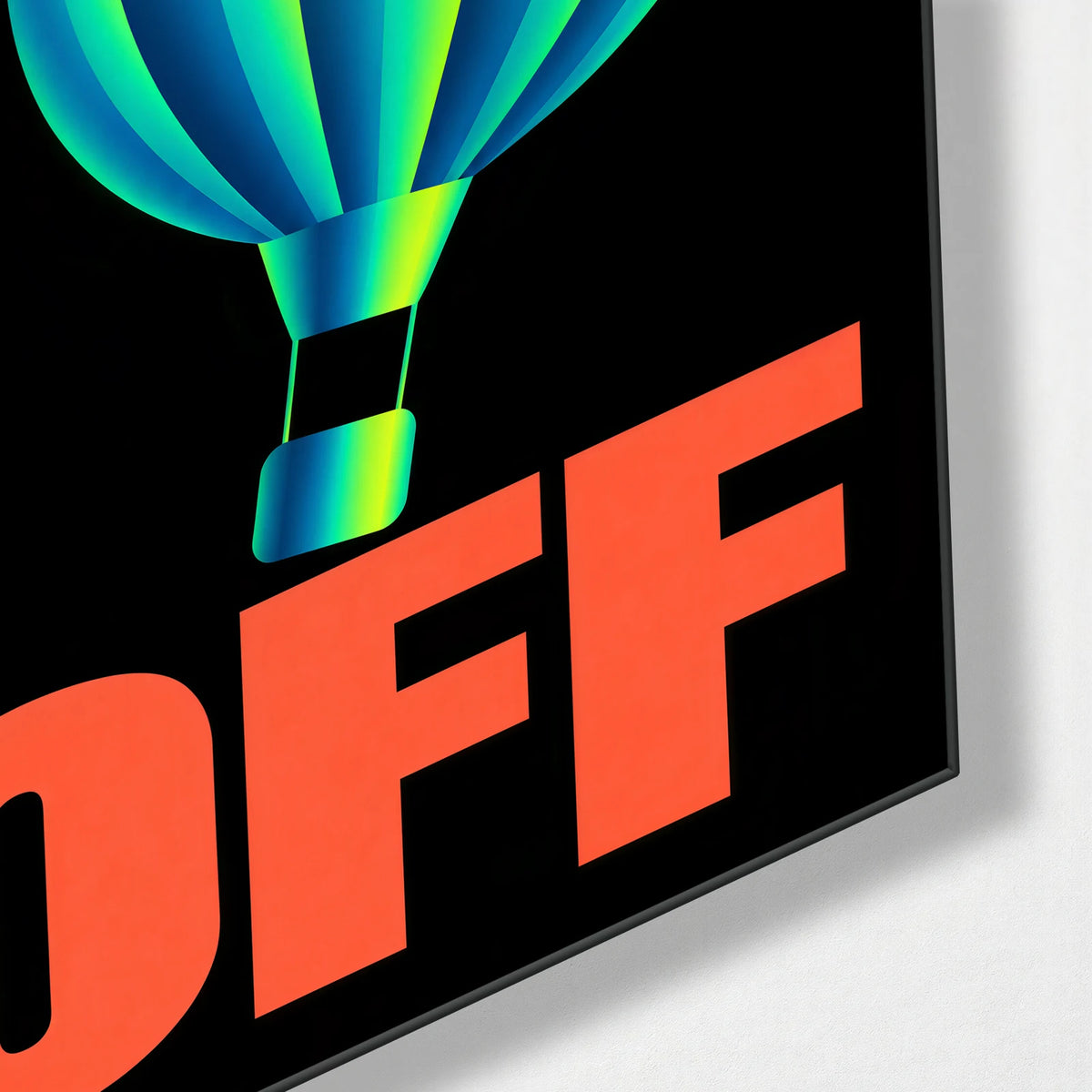 Lift Off — corner detail of glass wall art