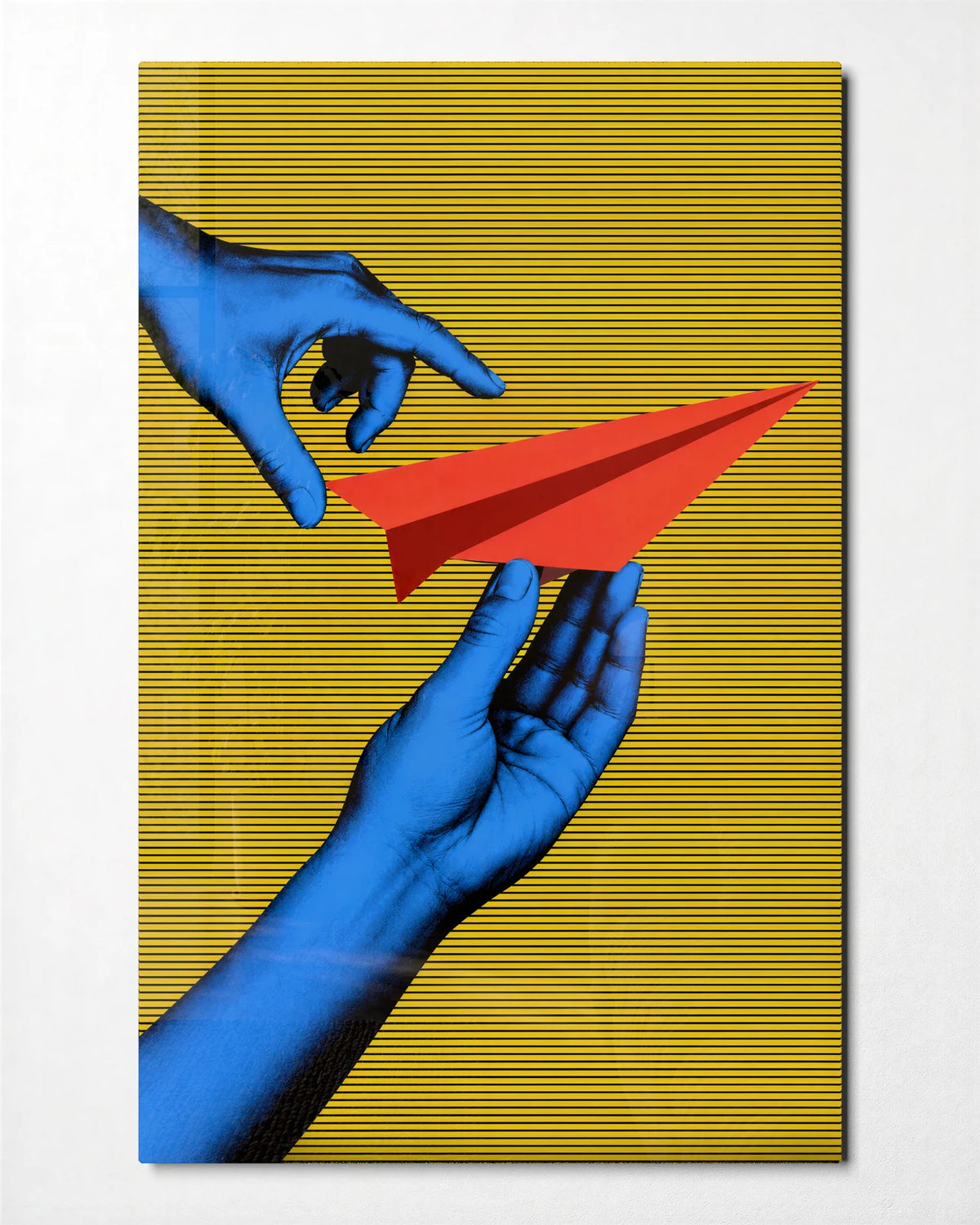Ready for Takeoff — front view of glass wall art
