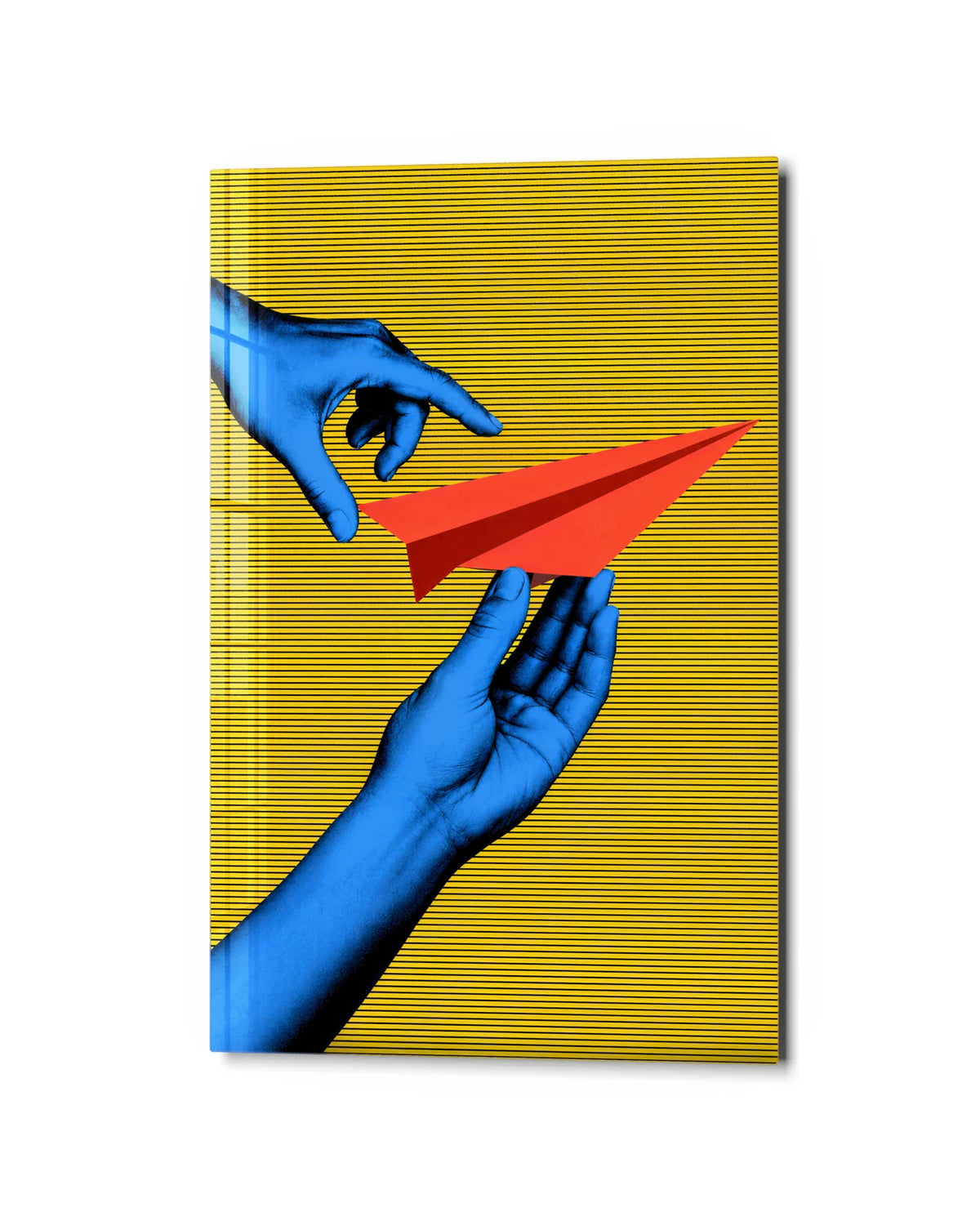Ready for Takeoff — studio view of glass wall art