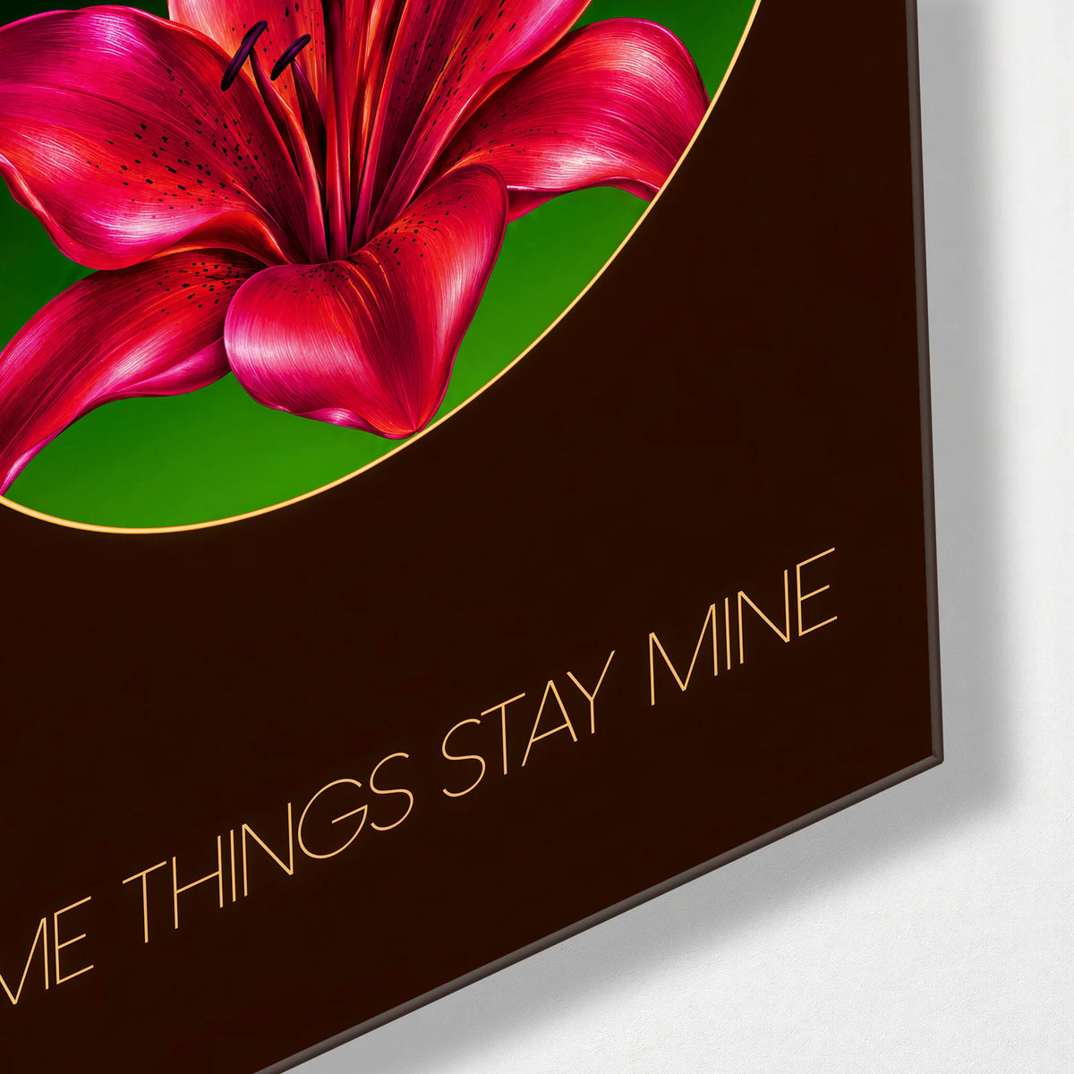 Some Things Stay Mine — corner detail of glass wall art