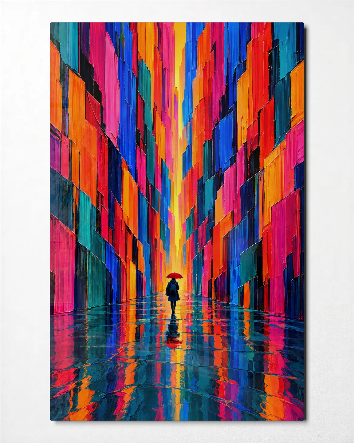 A Walk through Colour — front view of glass wall art