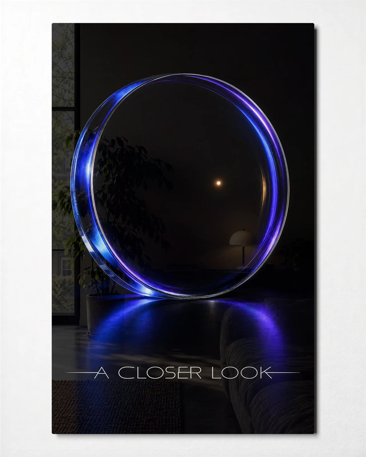 A Closer Look — front view of glass wall art