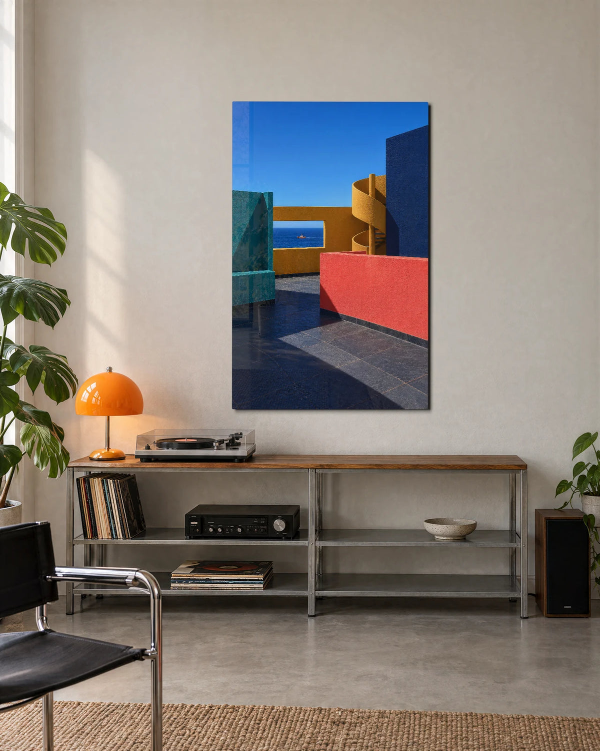 The Golden Spiral Stair — shown in a living space
