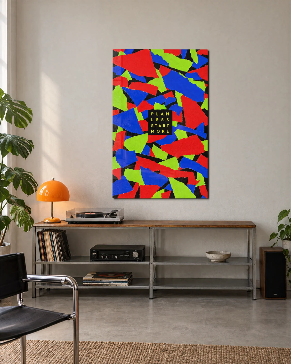 Plan Less Start More — shown in a living space
