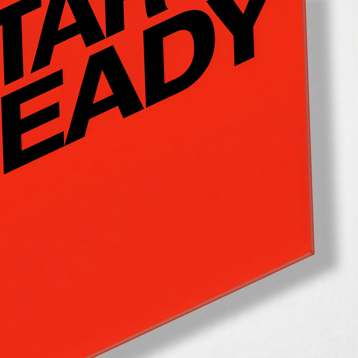 Nobody Starts Ready — corner detail of glass wall art