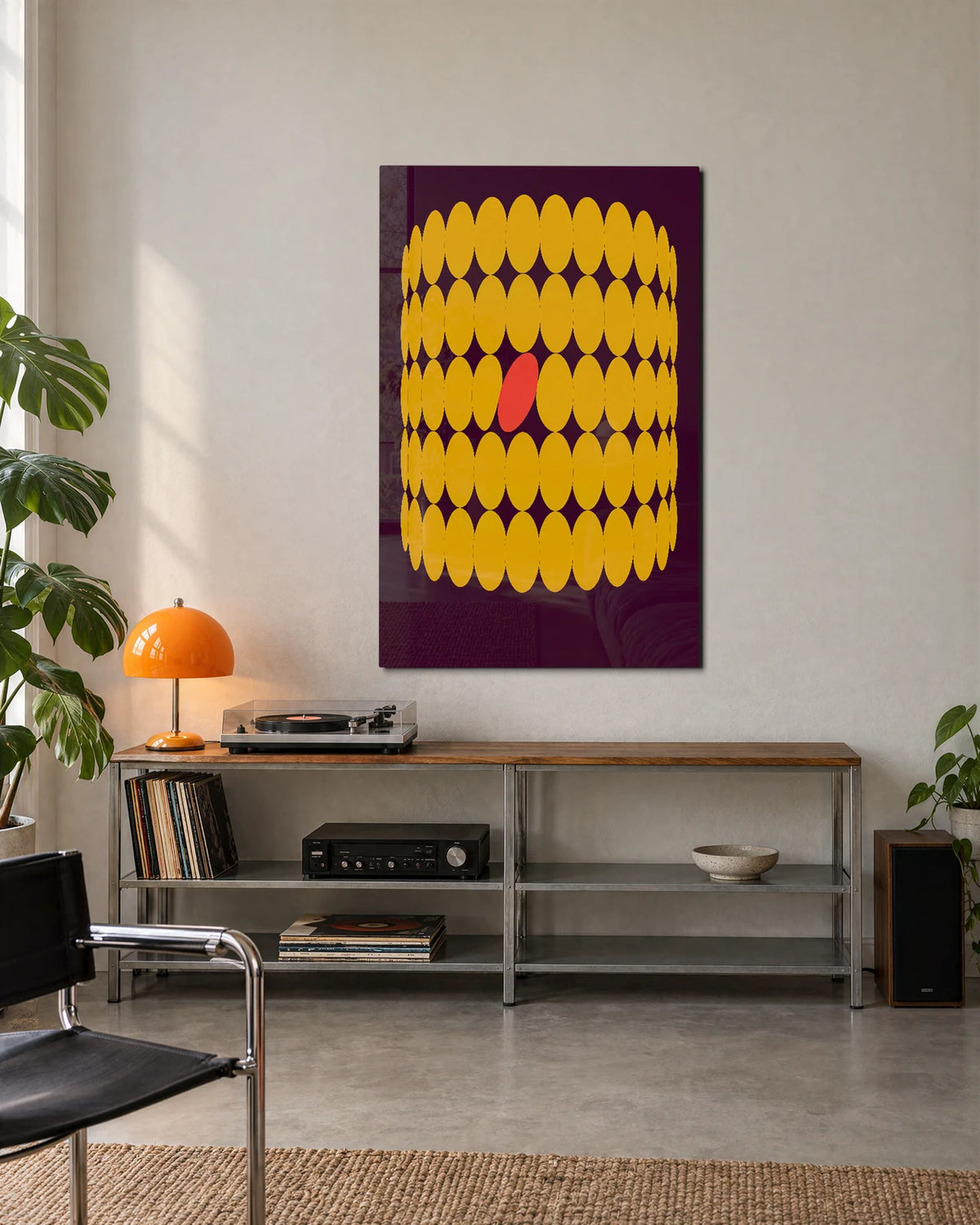 One Oval out of Line — shown in a living space