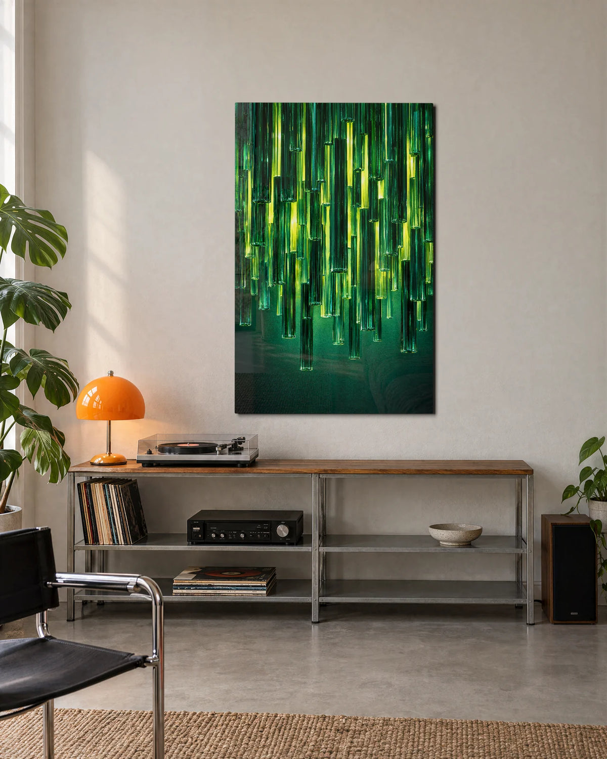 Green Light Tubes — shown in a living space