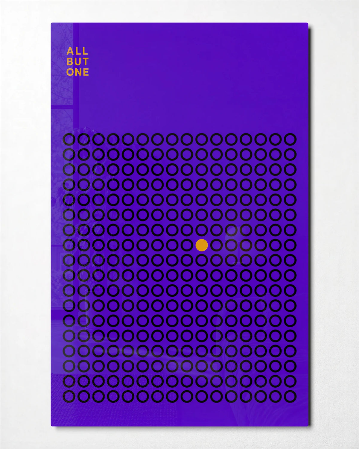 All but One — front view of glass wall art