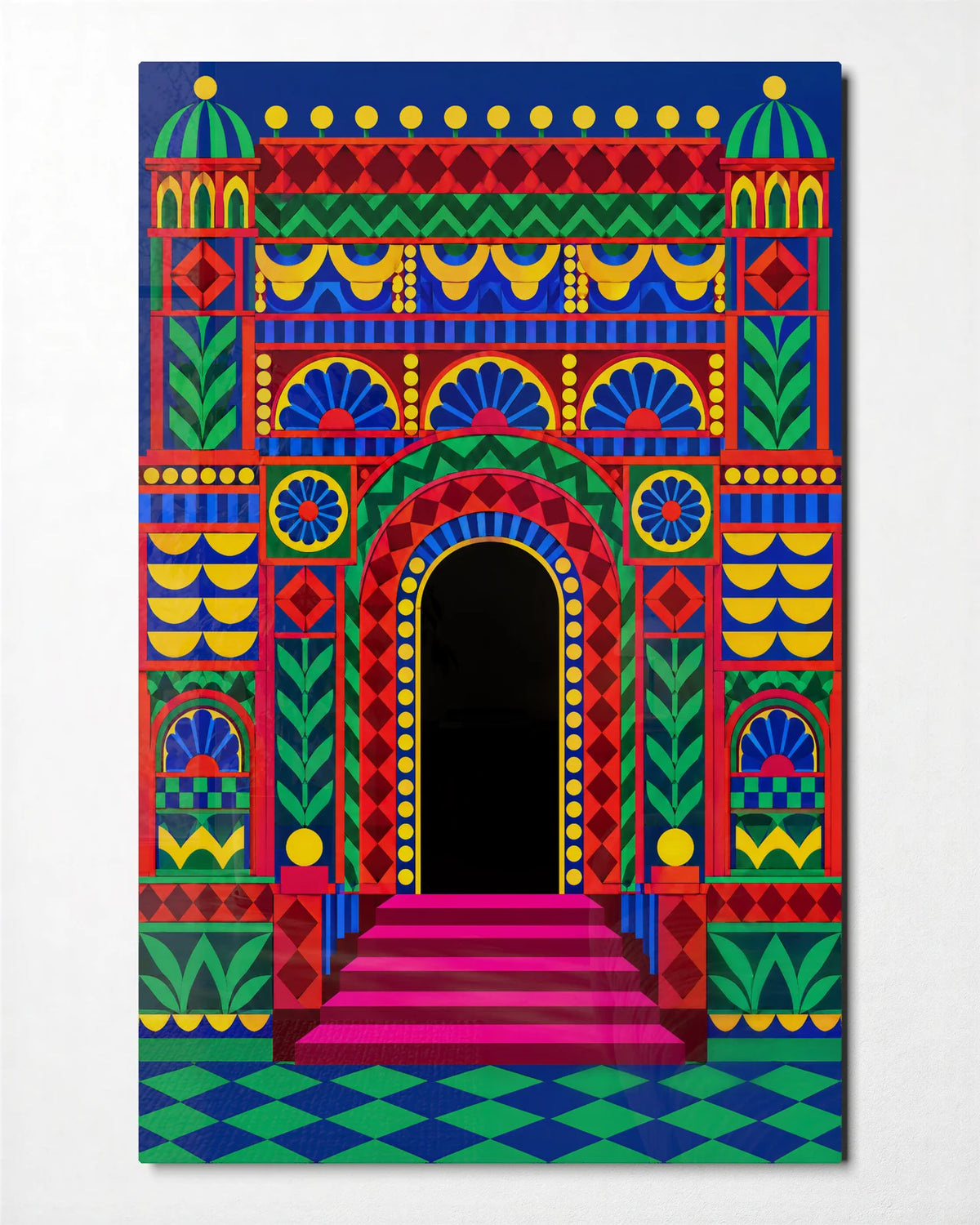 Patterned Passage — front view of glass wall art