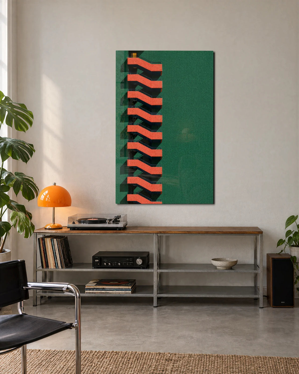 Coral Zigzag — shown in a living space