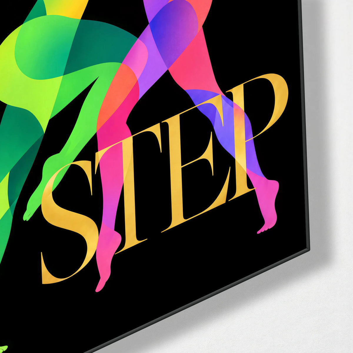 In Step — corner detail of glass wall art