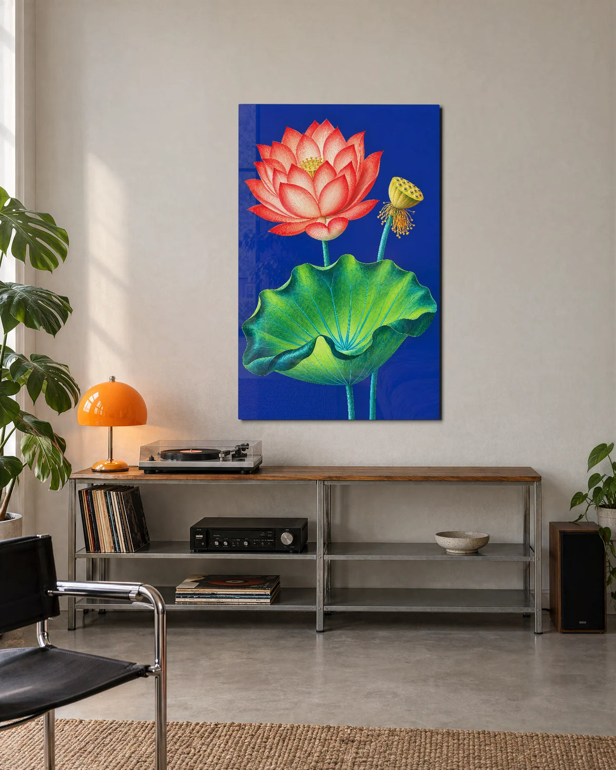 Lotus and Leaf — shown in a living space