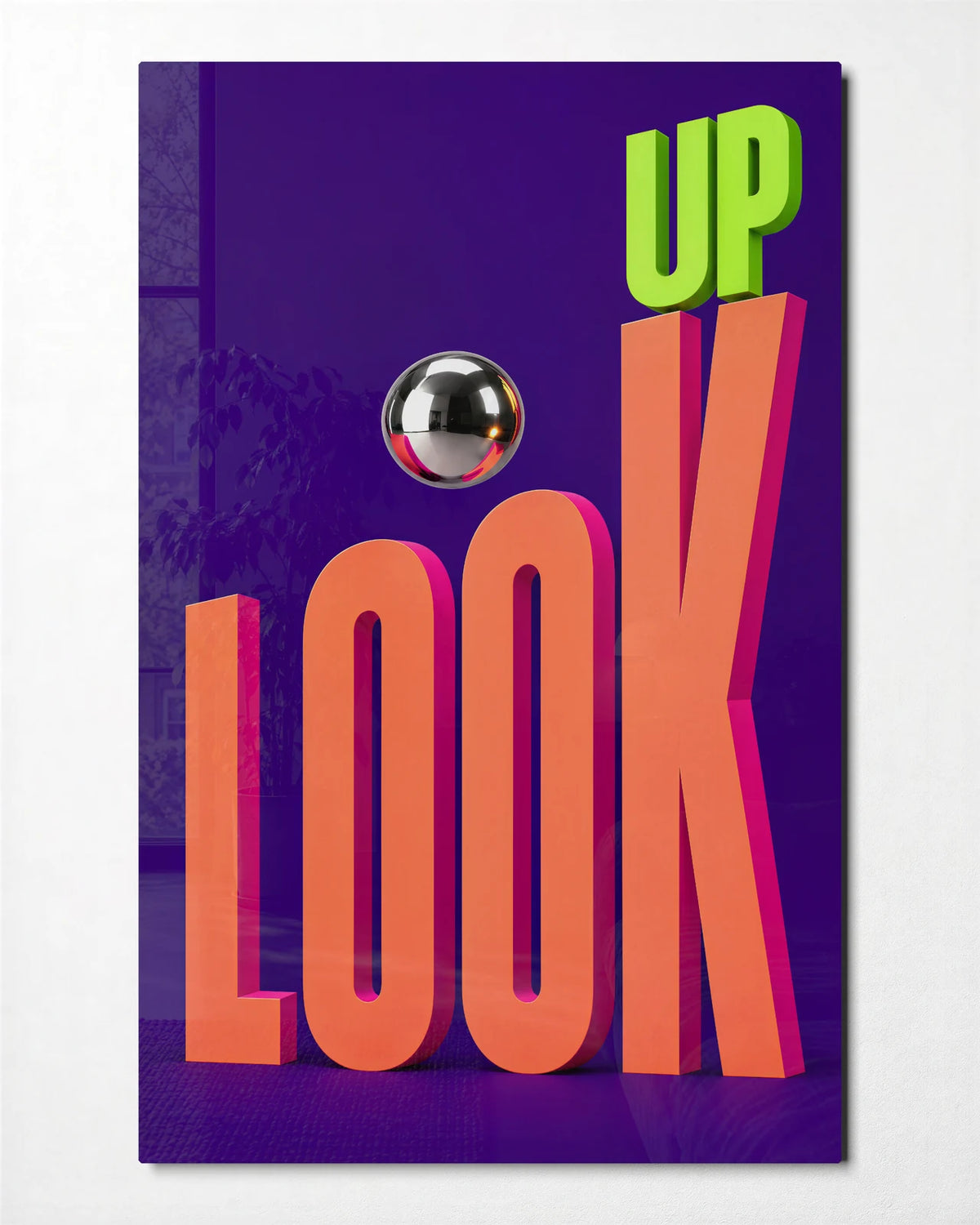 Look Up — front view of glass wall art