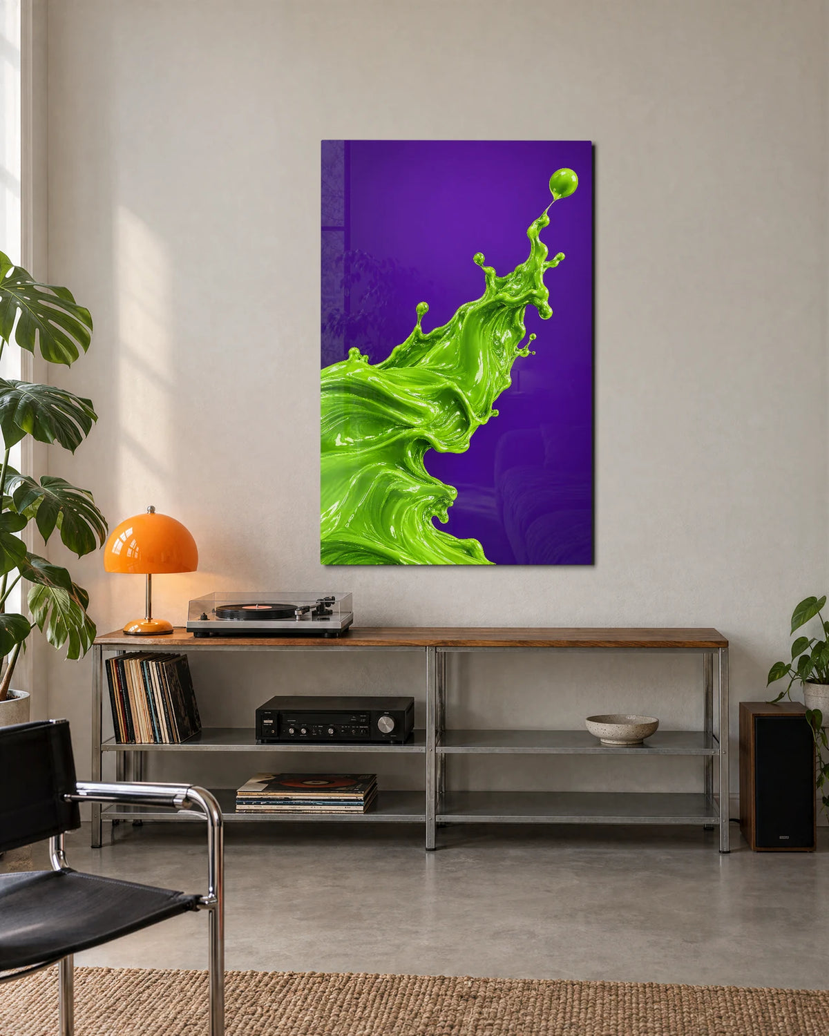 Lime in Flight — shown in a living space
