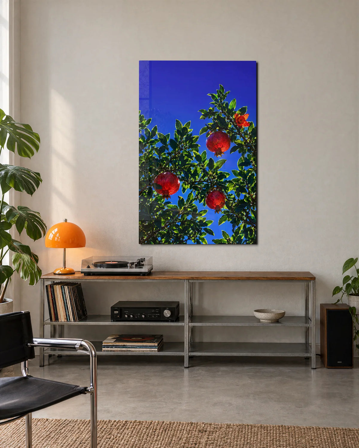 Pomegranates Overhead — shown in a living space