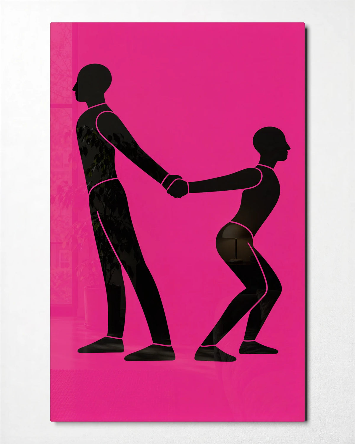 A Little Pull — front view of glass wall art
