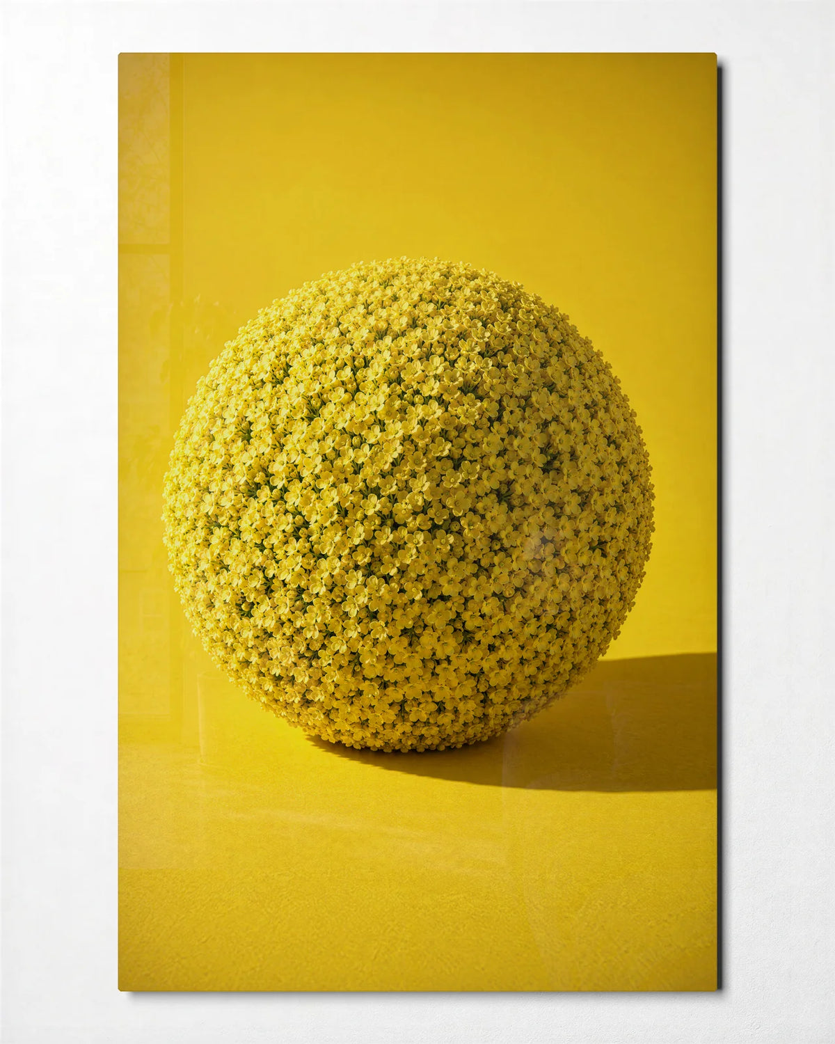 A Sphere of Flowers — front view of glass wall art