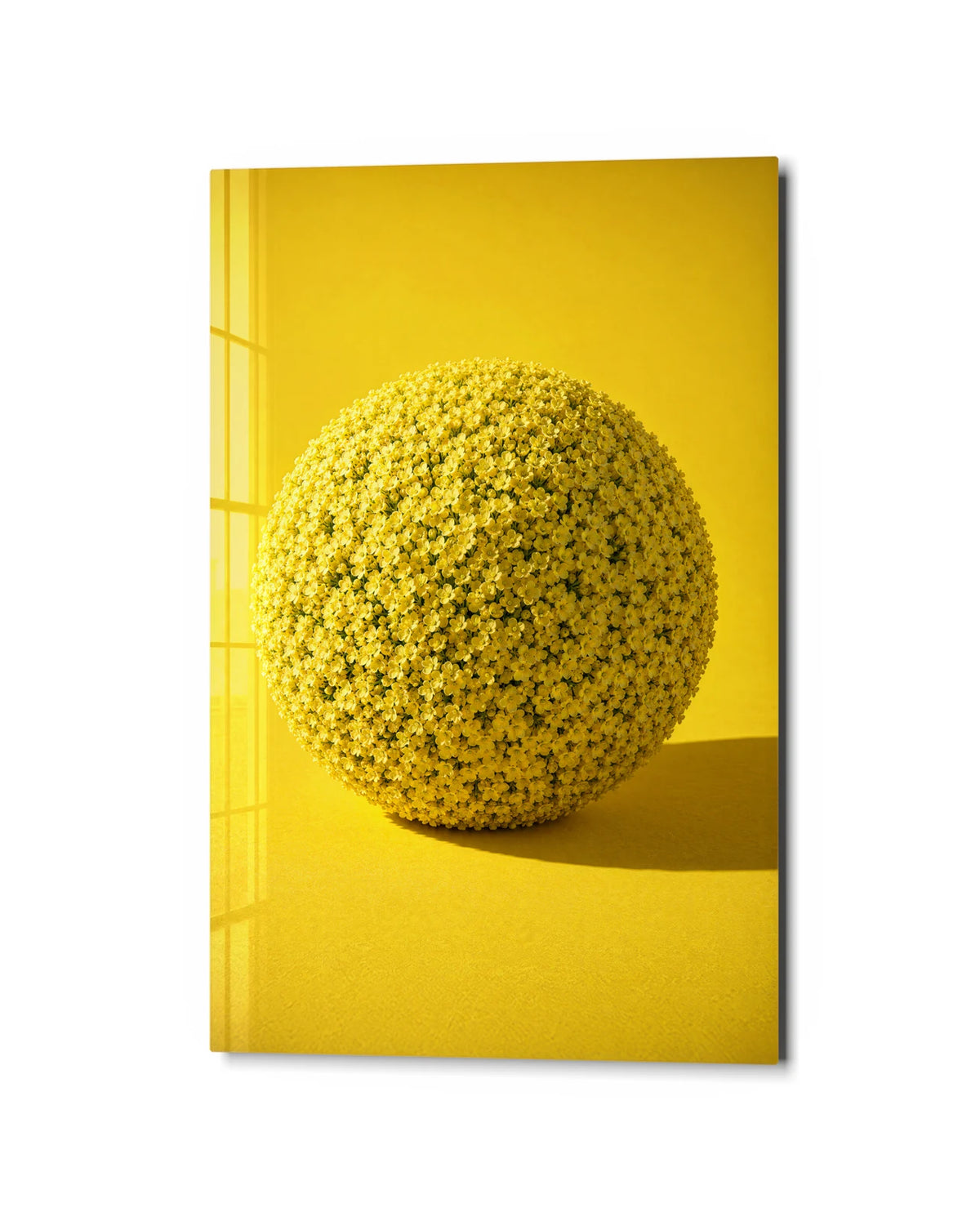 A Sphere of Flowers — studio view of glass wall art