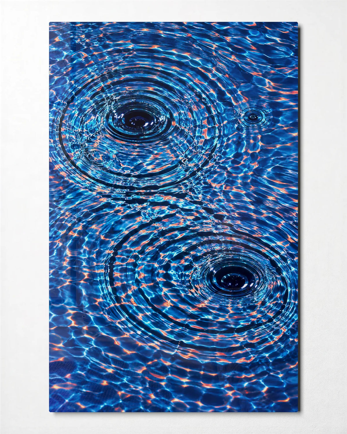 Two Ripples — front view of glass wall art