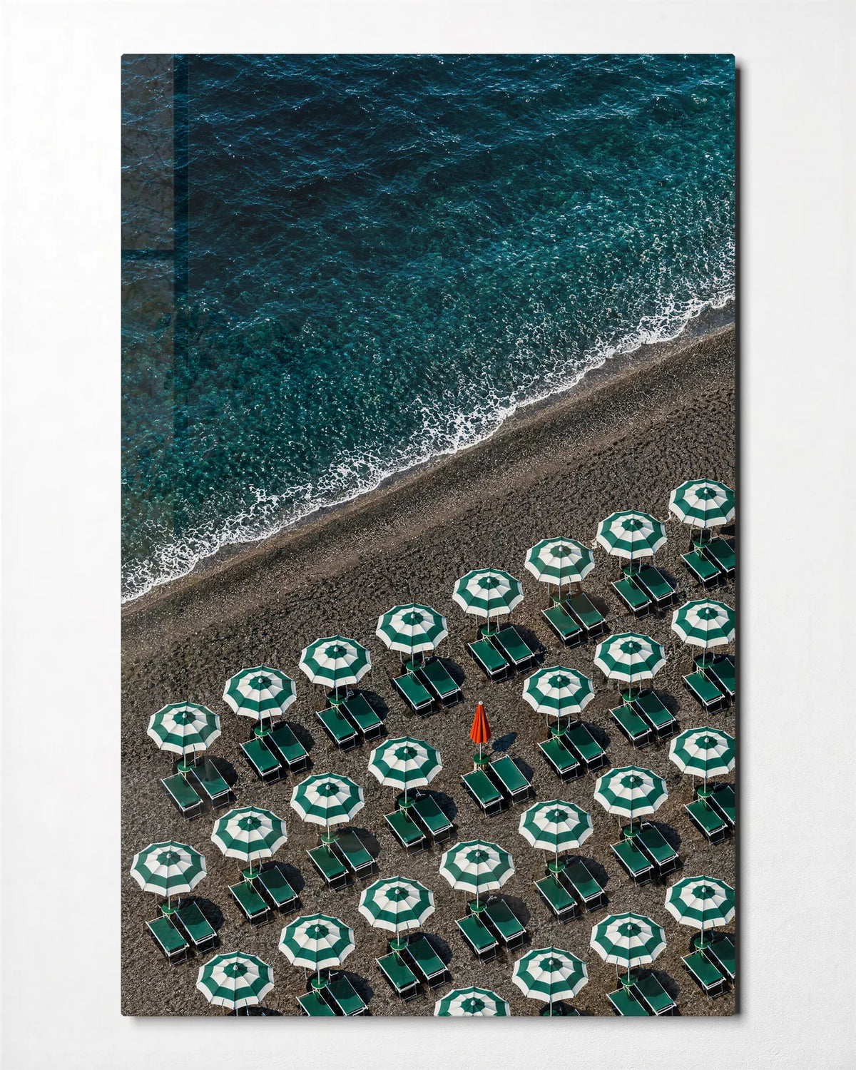 Between the Umbrellas — front view of glass wall art