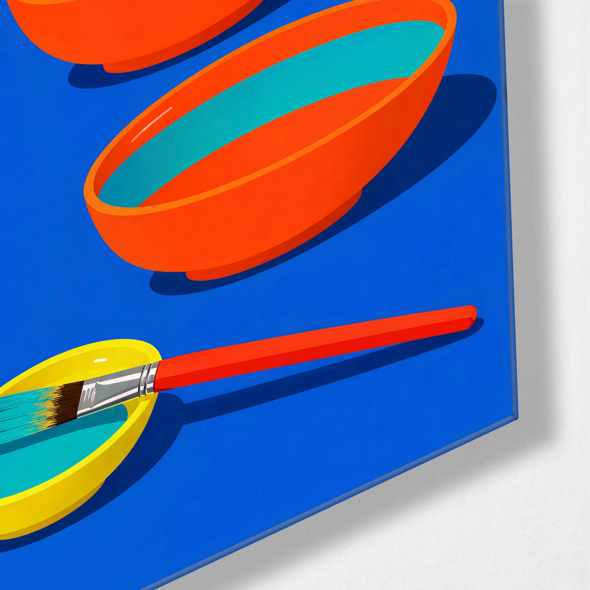 Colour in the Bowl — corner detail of glass wall art
