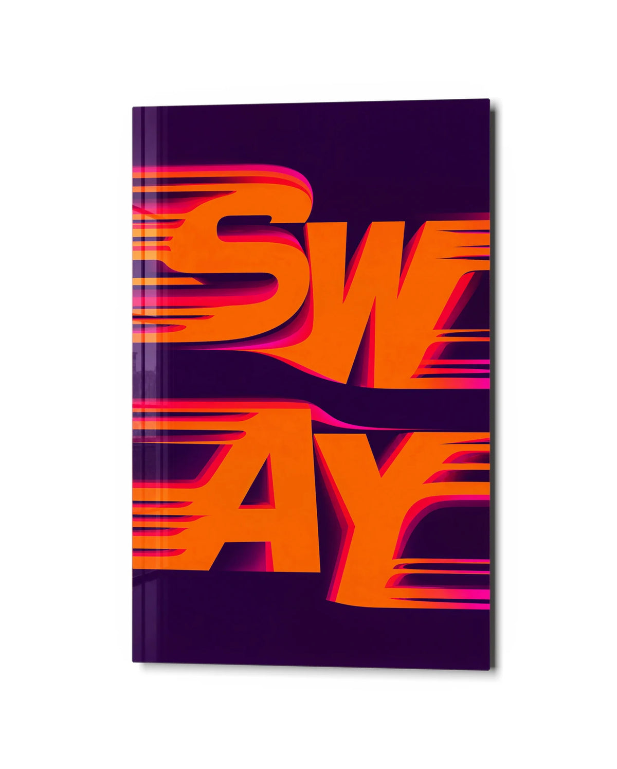 Sway in Orange — studio view of glass wall art