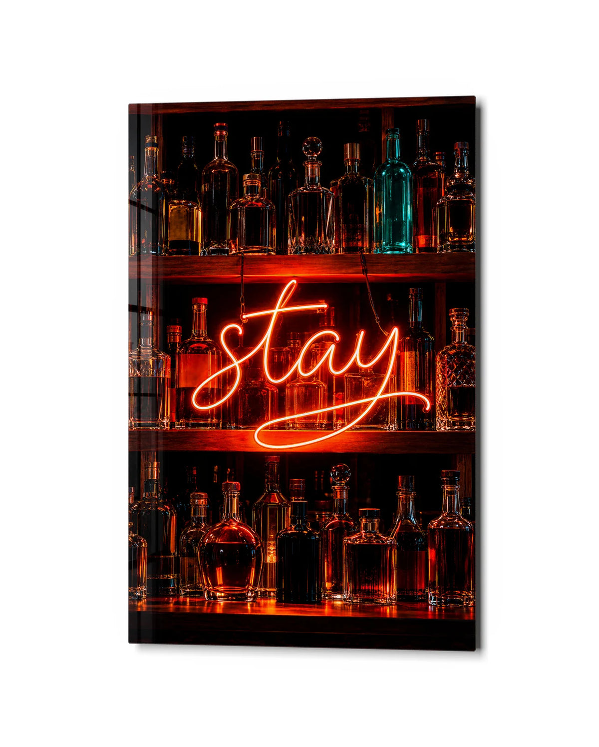 Stay for Another — studio view of glass wall art