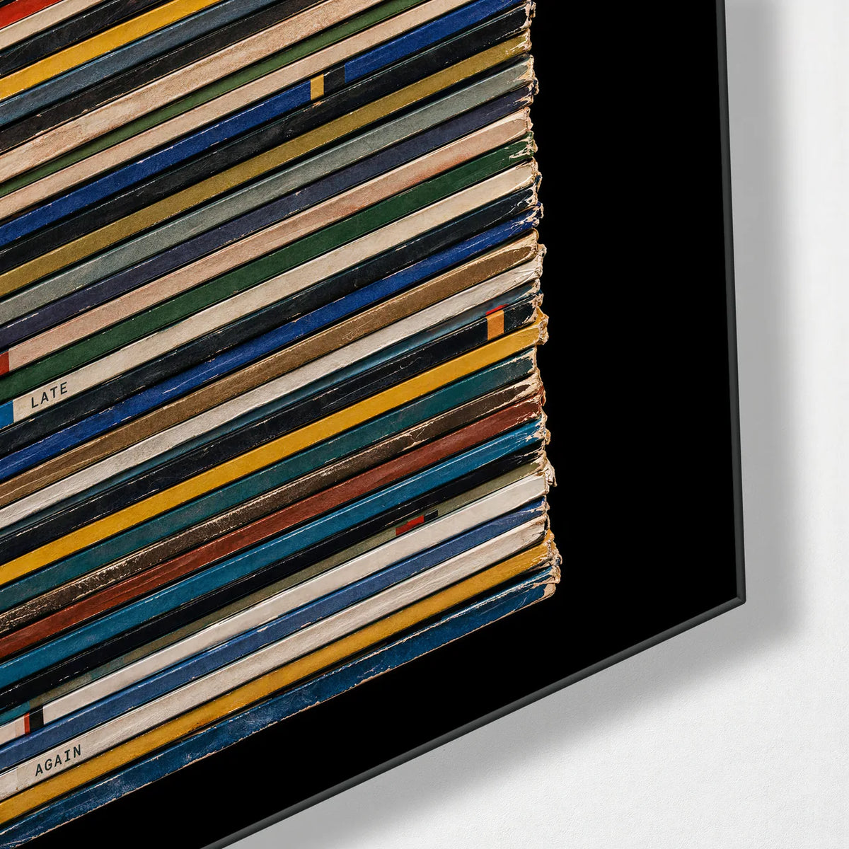 Between the Covers — corner detail of glass wall art