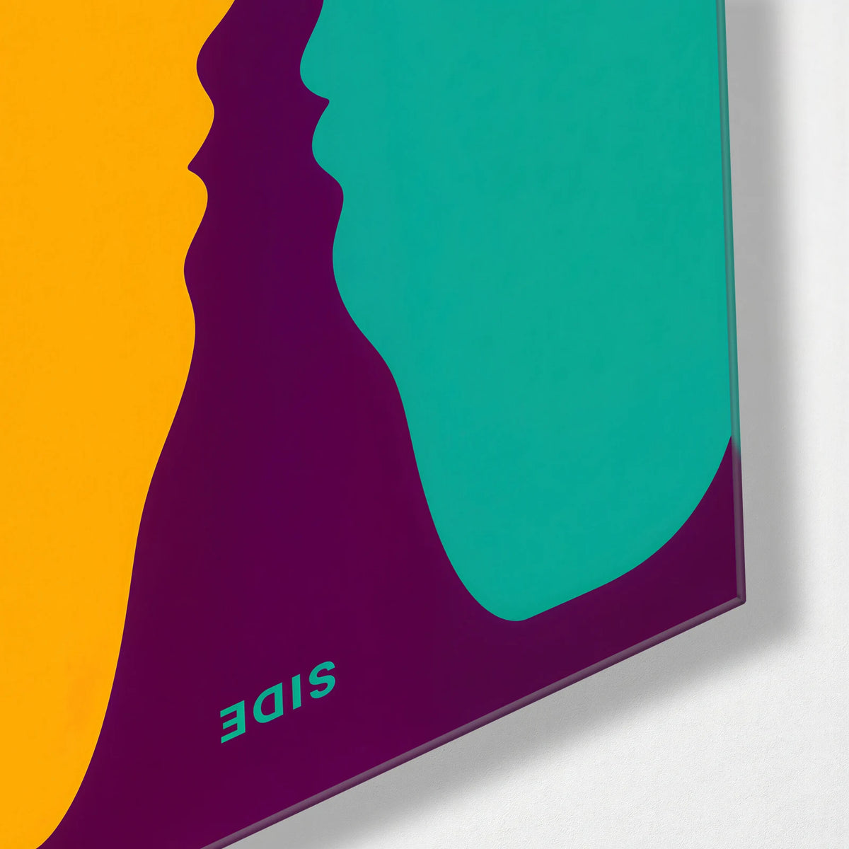 Same Side — corner detail of glass wall art