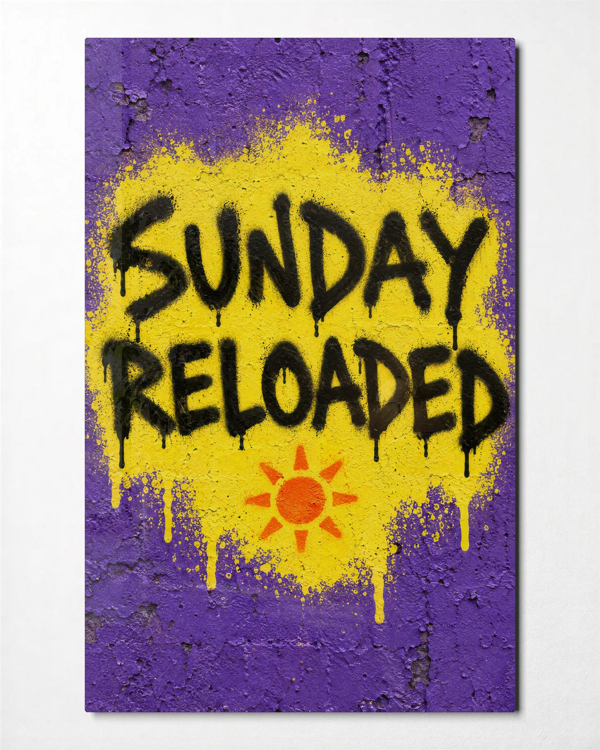 Sunday Reloaded — front view of glass wall art