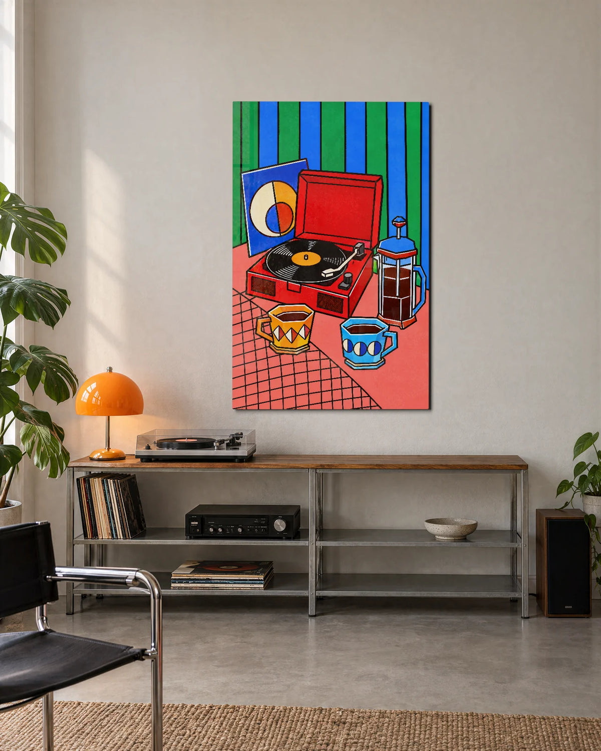 Records and Coffee — shown in a living space