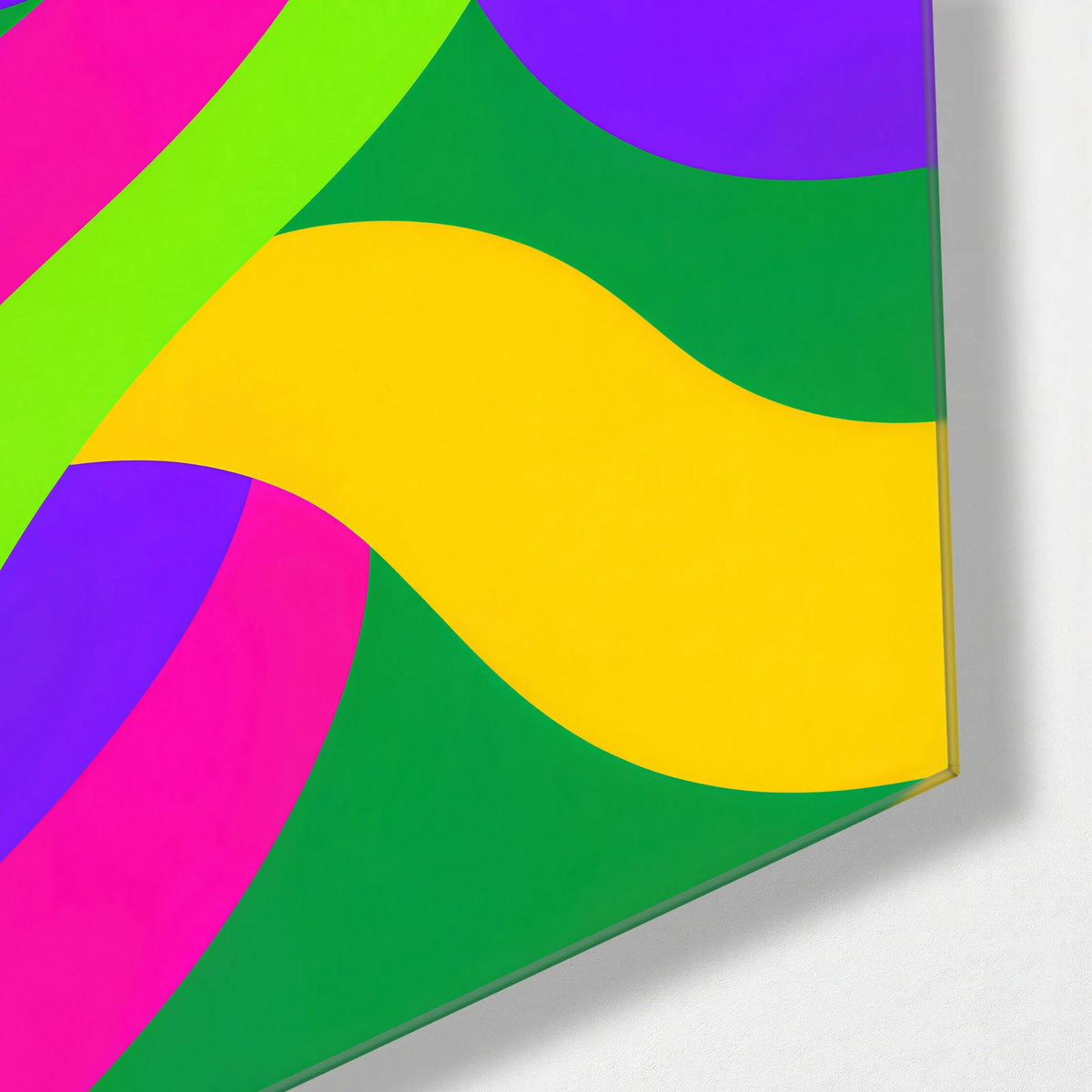 Colour Woven Together — corner detail of glass wall art