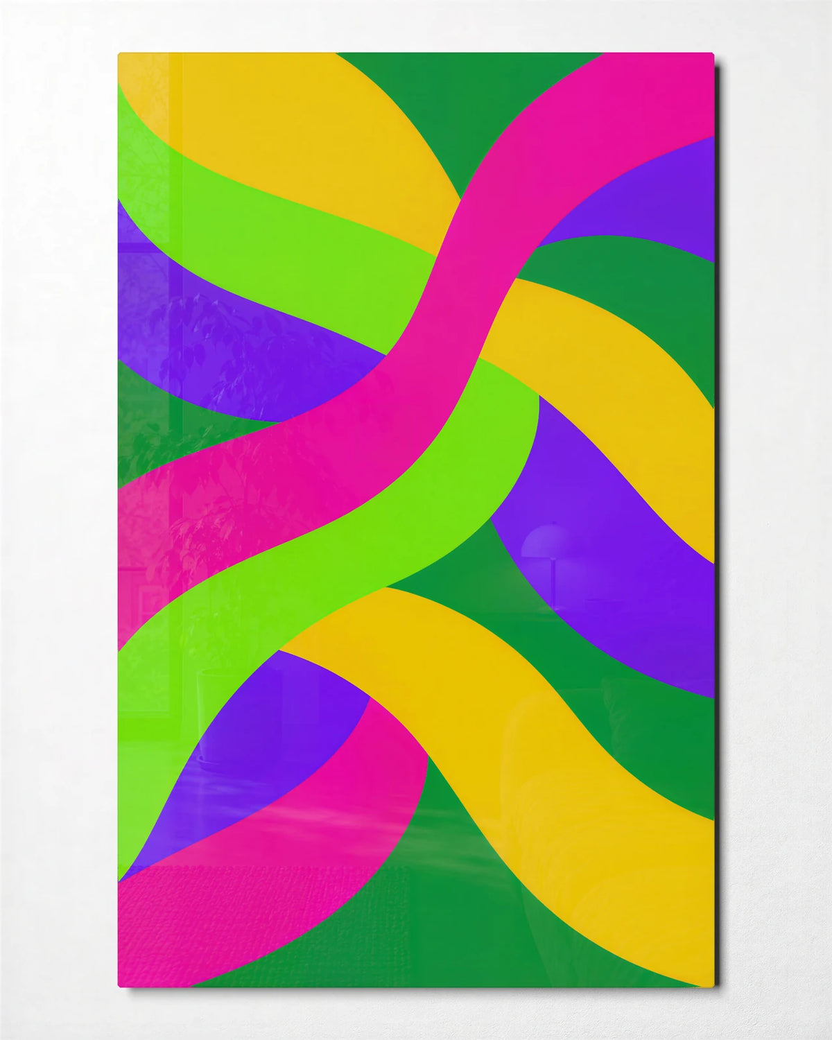 Colour Woven Together — front view of glass wall art