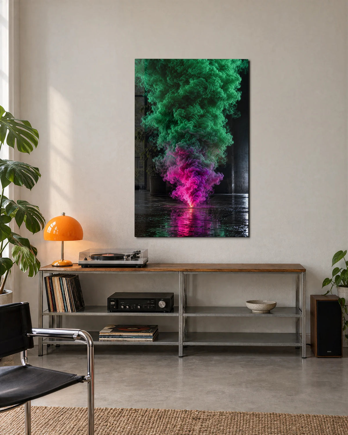 Green Smoke Pink Spark — shown in a living space