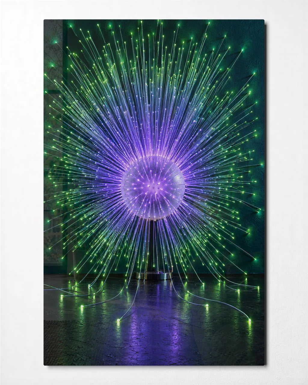 A Burst of Violet — front view of glass wall art