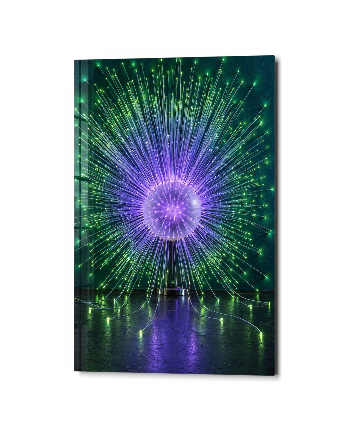 A Burst of Violet — studio view of glass wall art